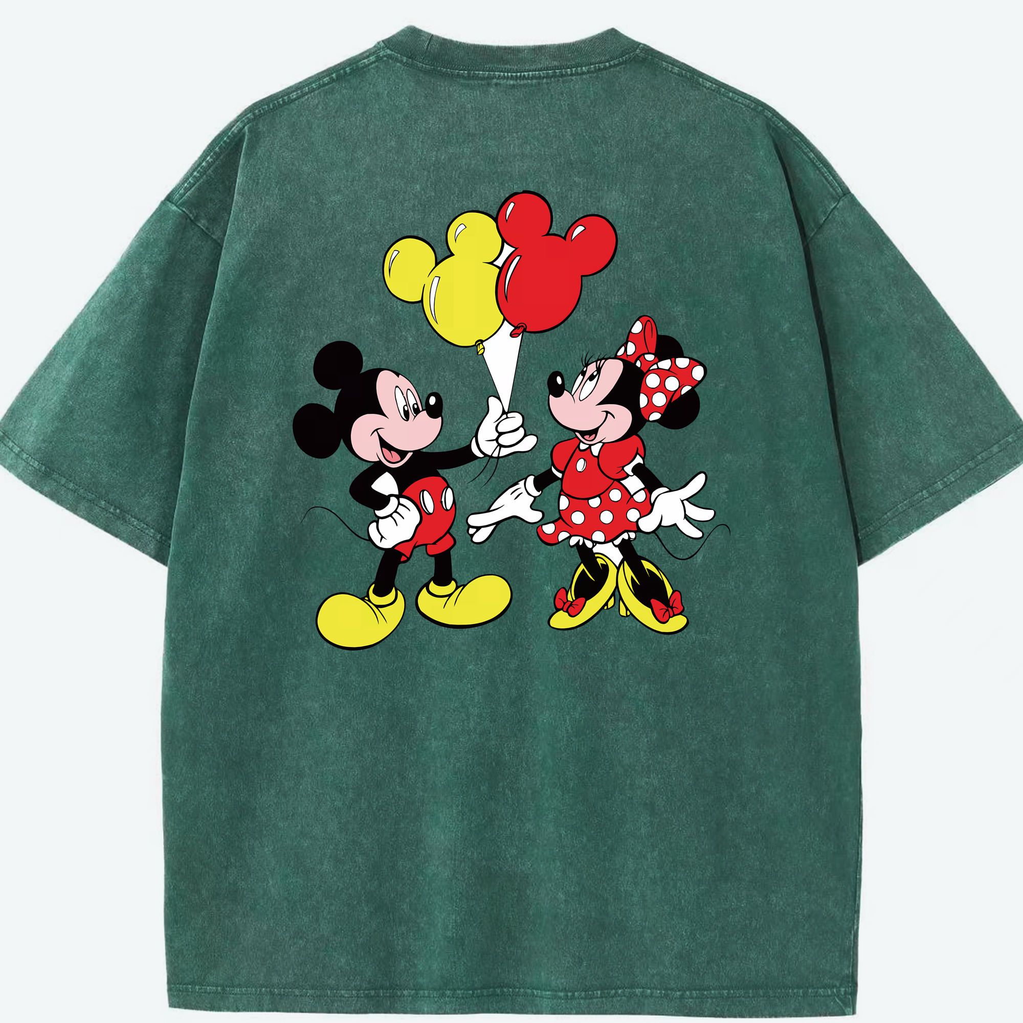 （画像用） ミッキーマウス Mickey Mouse 綿100% ヴィンテージ風 半袖Tシャツ（背面プリント）